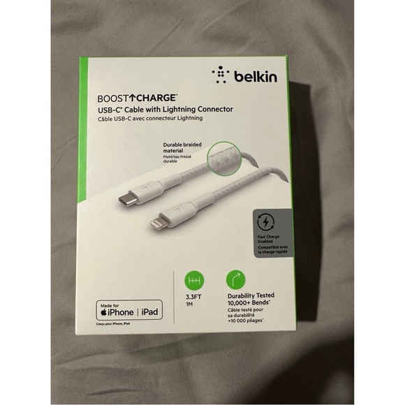BRAND NEW Belkin BoostCharge USB-C Cable with Lightning Connector - Picture 1 of 2